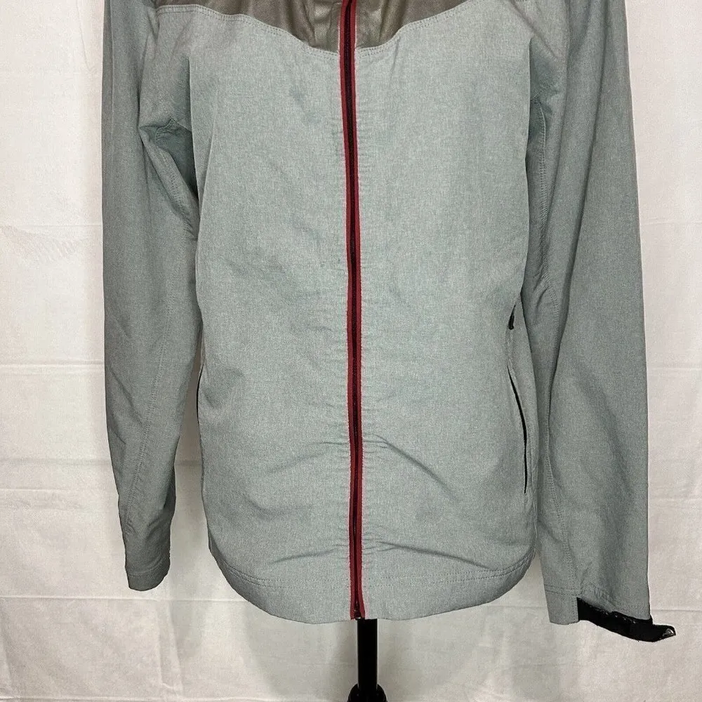 Nike Pro Running Jacket Womens Gray Red Hooded Full Zip Stretch Sz. S - Image 3