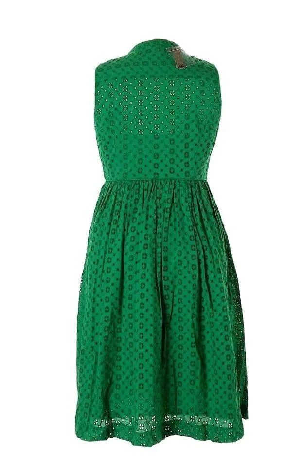 NWT J.Crew Eyelet Shirtdress in Warm Clover Green Button Down Shirt Dress 10 - Image 5