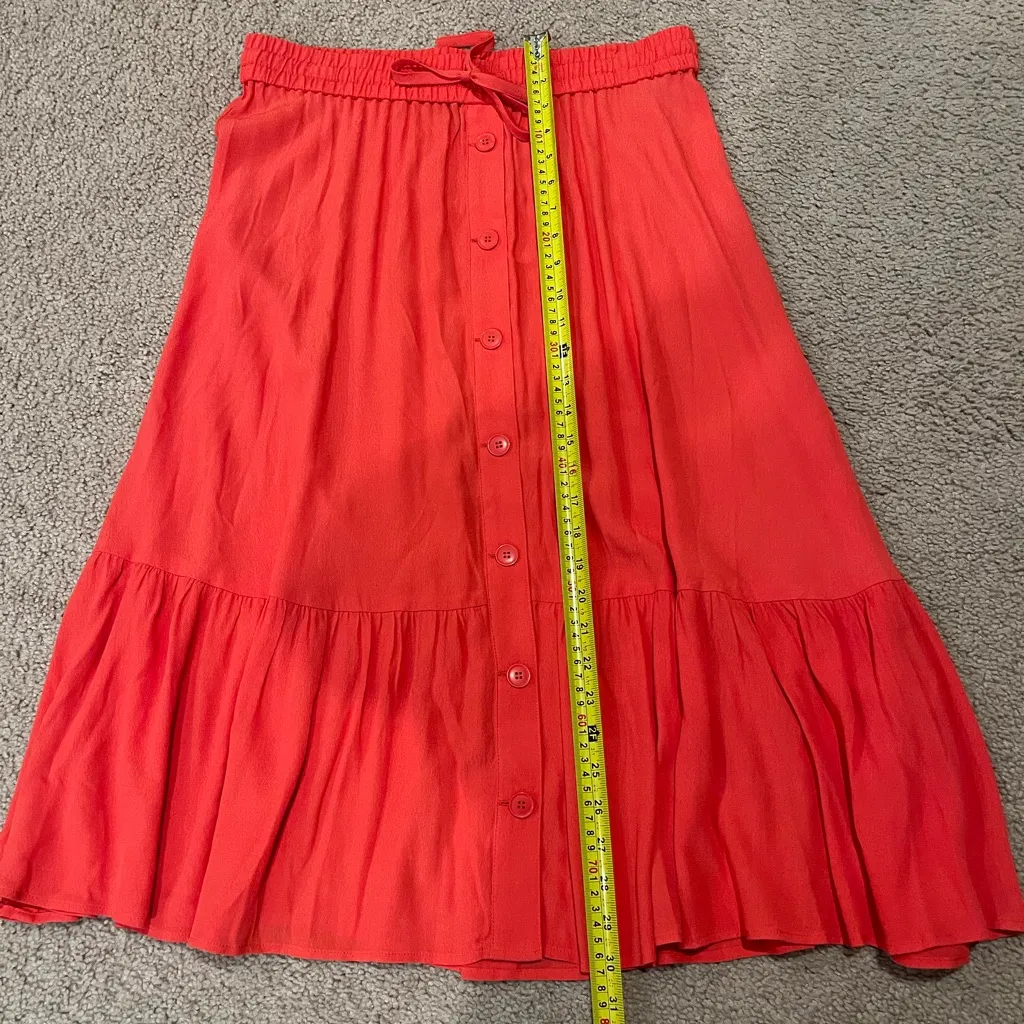 TALBOTS Trending Button Front Drawstring Peasant Midi Skirt - Image 6