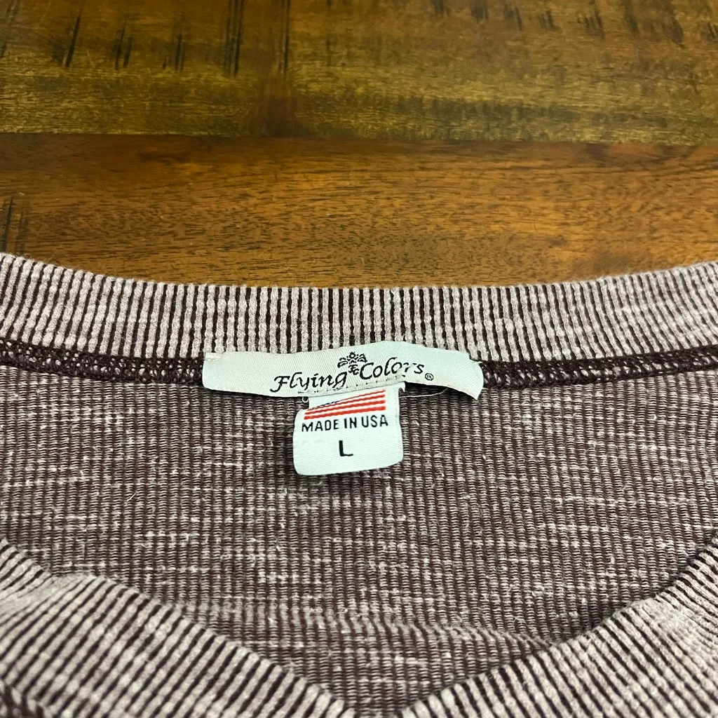 Texas A&M Women’s Long Sleeve Top L Flying Colors Tie Knot Maroon Made USA Size L - Image 4