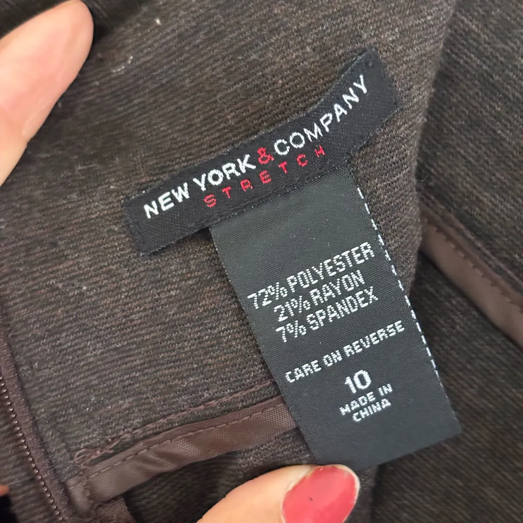 New York & Company Espresso Pencil Skirt Brown Size 10 - Image 5
