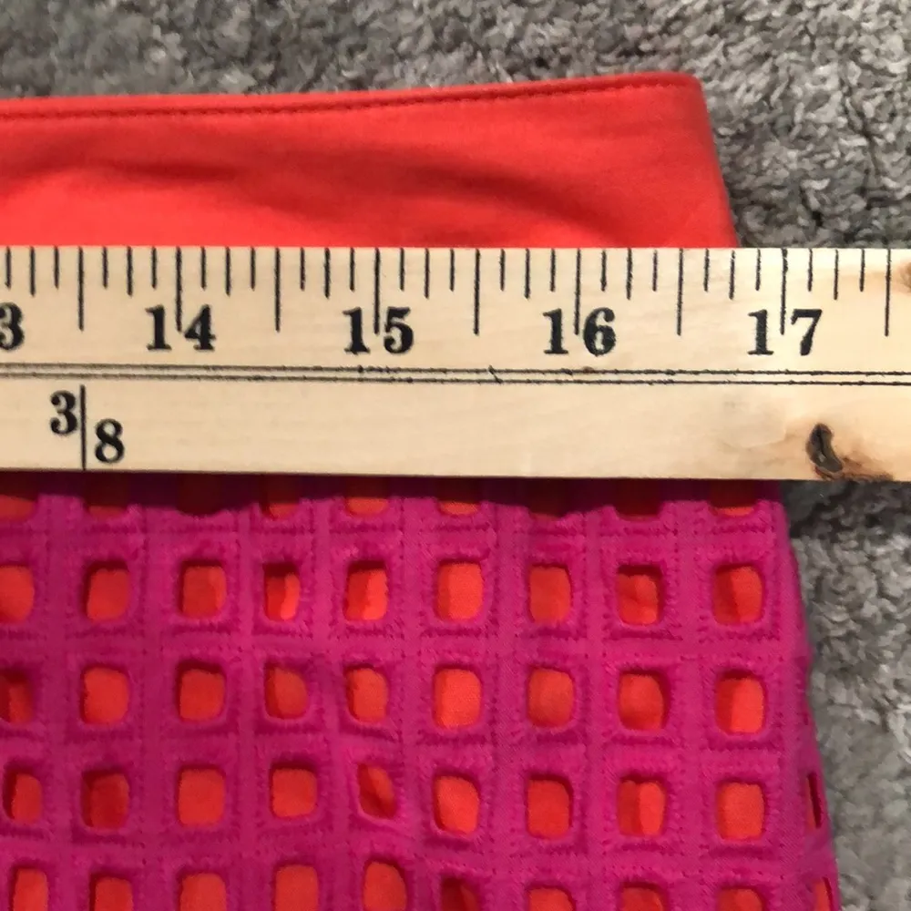 Y2K retro 90’s style open mesh neon pink and orange pencil skirt - Image 8