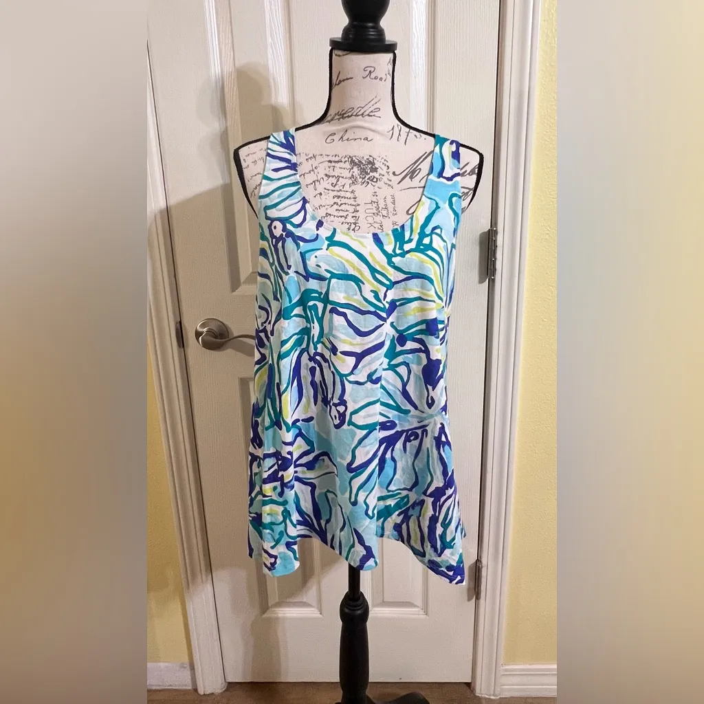 Lilly Pulitzer Monterey Tank in Poolside Blue Stay Cool - Image 3