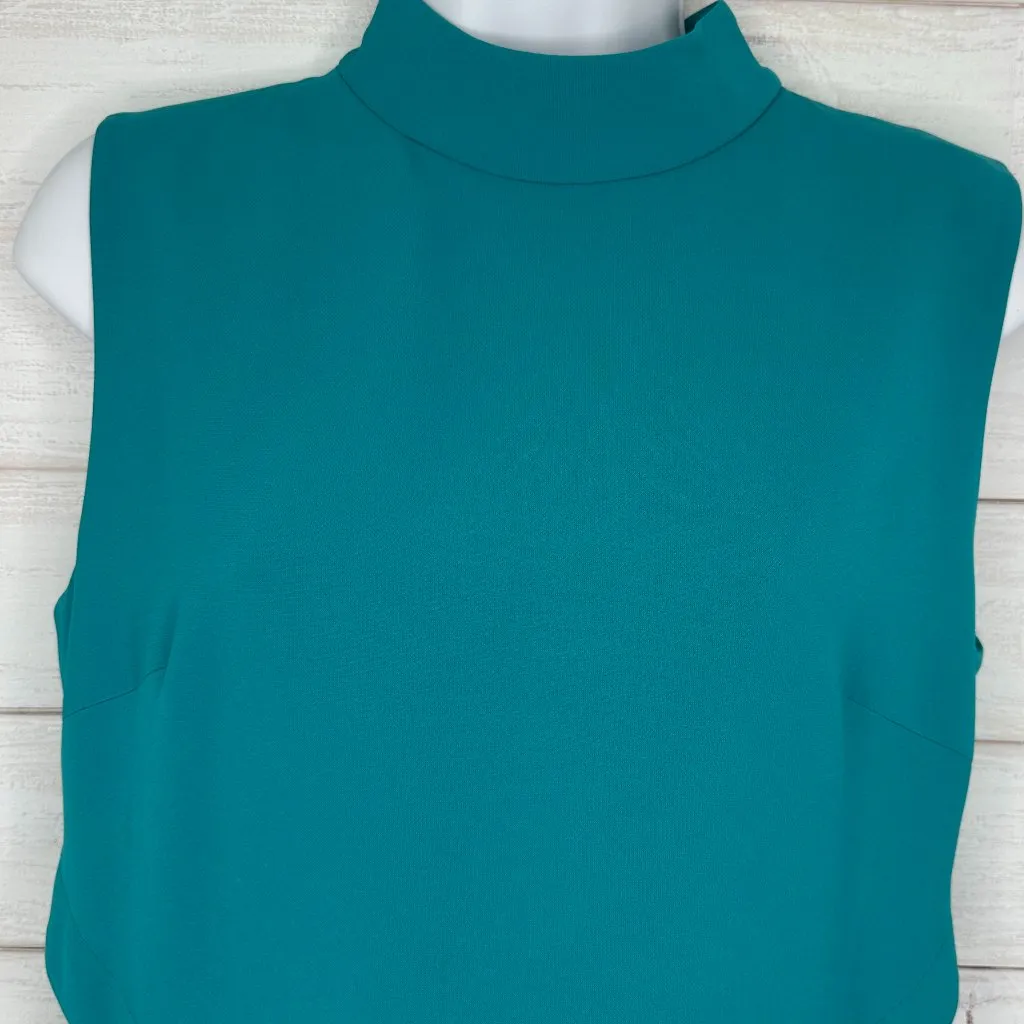 NWT Ted Baker London Cormier Turquoise Dress Cut Out Fluted Shift Size 4/6 - Image 3