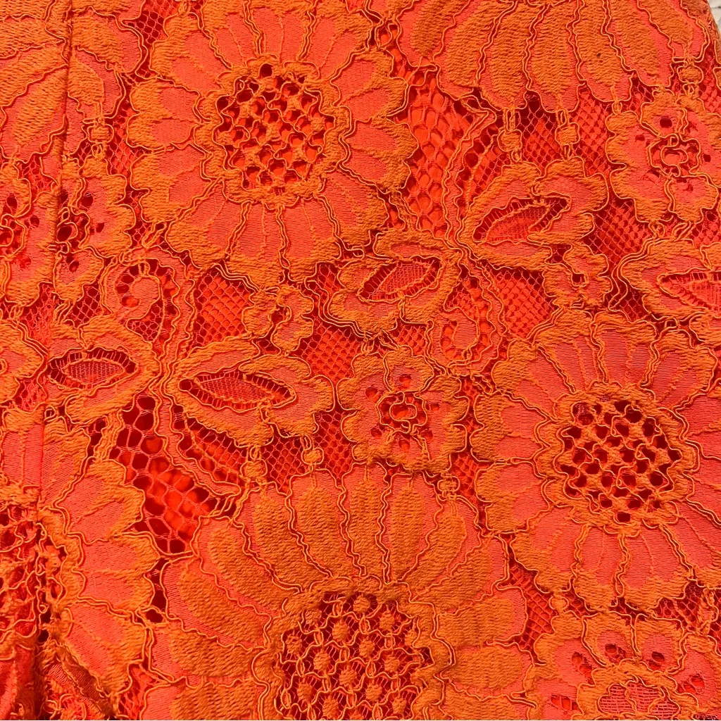 Trina Turk High Waist Floral Lace Reef Red Brightness Shorts size 4 - Image 6