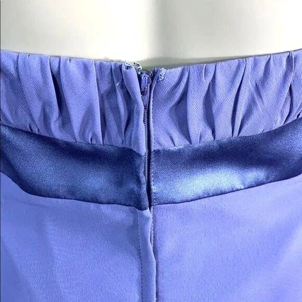 Alfred Angelo Womens Bridesmaid Dress Strapless High Low Formal Gown Purple - Image 7