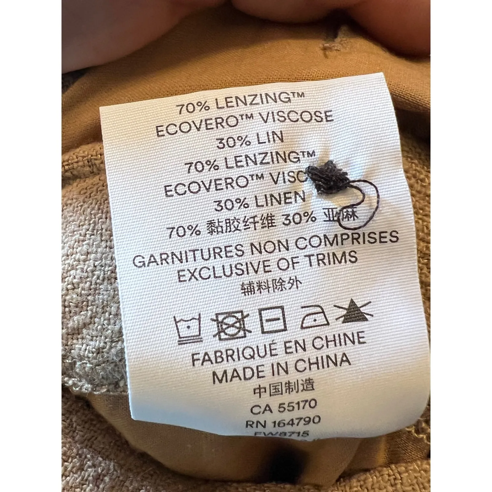 Frank And Oak The Fluid Blazer Linen Tan Womens Size Small Cardigan Open Front - Image 6