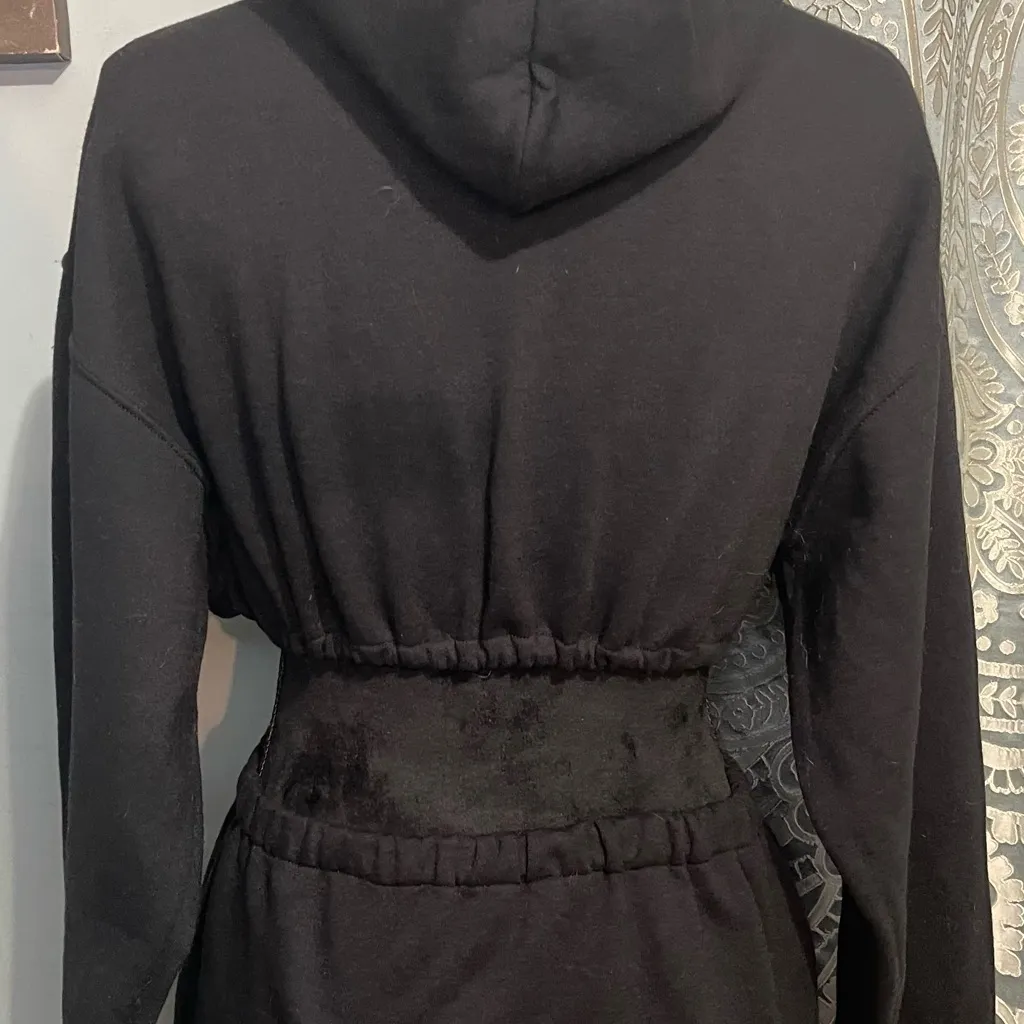 Black cropped hoodie and matching sweatshirt skirt size S/M - Image 9