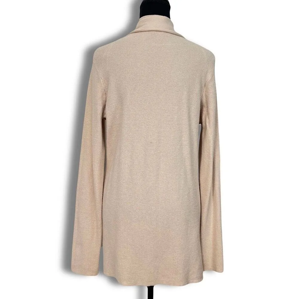 Open Front Waterfall Cardigan Woman’s Medium Peach - Image 6