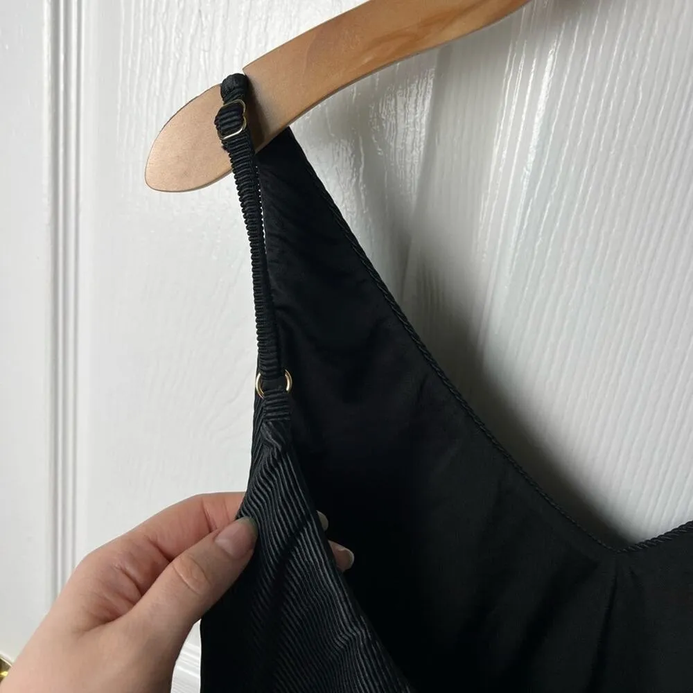 Beach Riot Reese Ribbed v Neck One Piece Low Back Swimsuit Black XL - Image 5