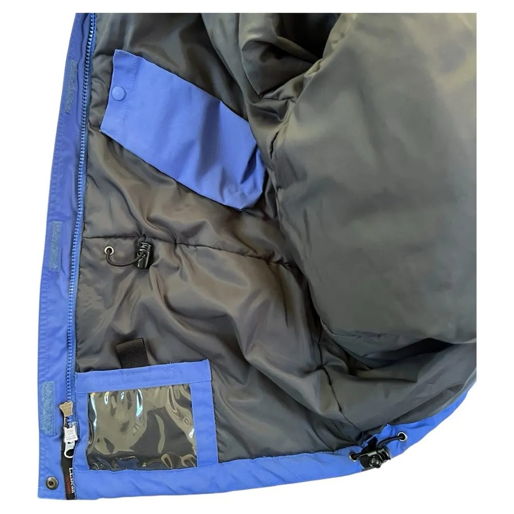 LL Bean Women’s Hooded Parka Blue and Black Size Medium Regular - Image 5