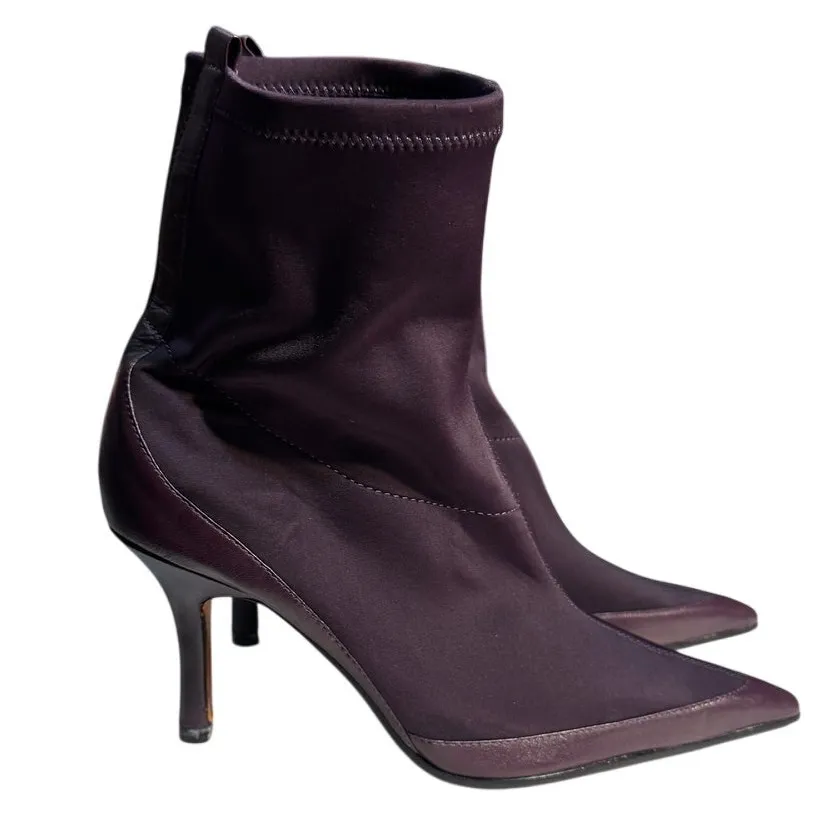 Charles David Pointed Toe Stretch Sock Boots Plum Purple (8.5) New Without Box - Image 2