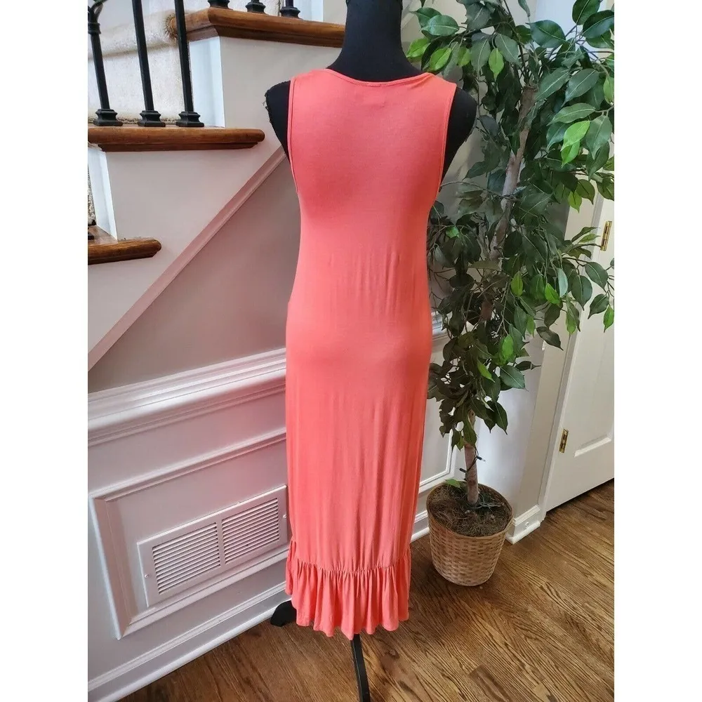 Good Luck GEM Women's Coral Rayon Maxi Dress Sz XS - Image 7