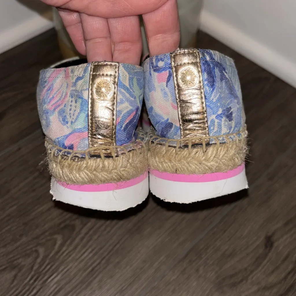 Lilly Pulitzer Marlo Espadrille In Saltwater Blue‎ Womens size 6 - Image 7