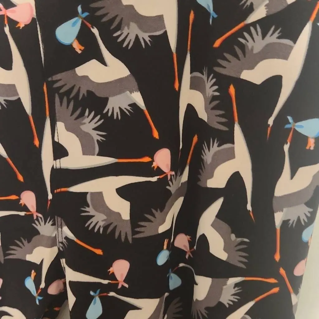NEW Lularoe Ladies TC Leggings Stork Print IVF Gender Reveal Maternity - Image 2