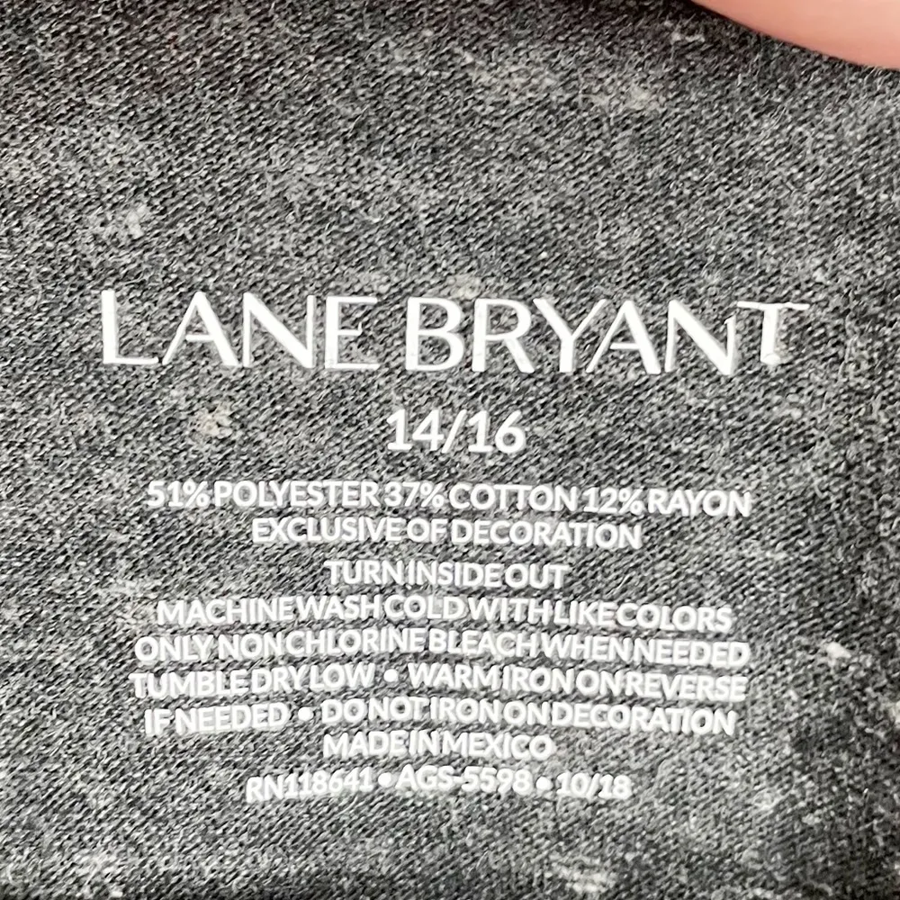 Lane Bryant Always Late But Worth the Wait Mesh Cutout Grey T-Shirt Size 14/16 - Image 6