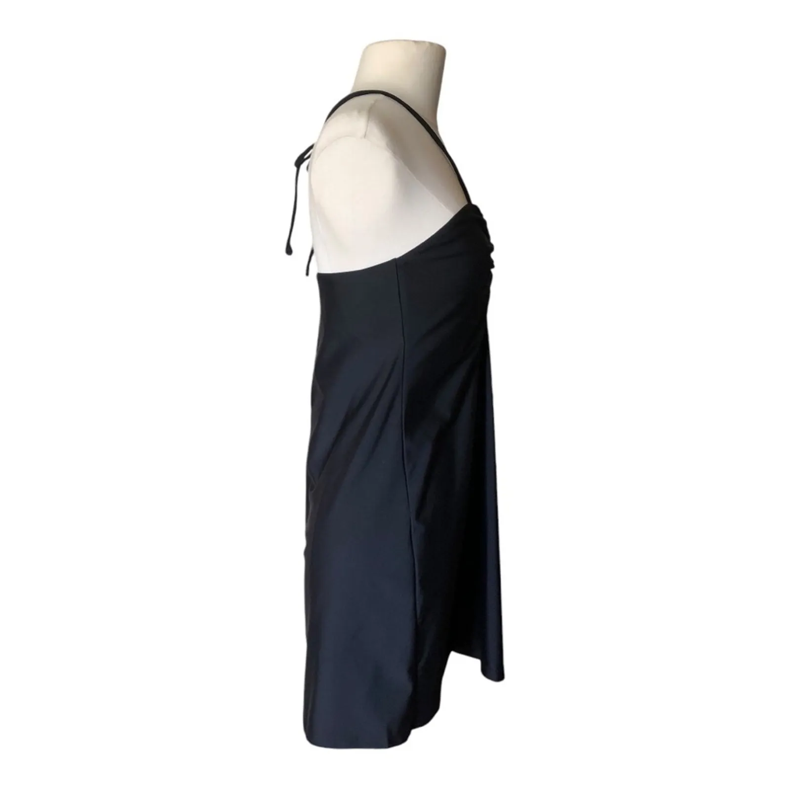 Andie NWT Waikiki Coverup Ruched Gathering Halter Bandeau Dress Black Small - Image 4