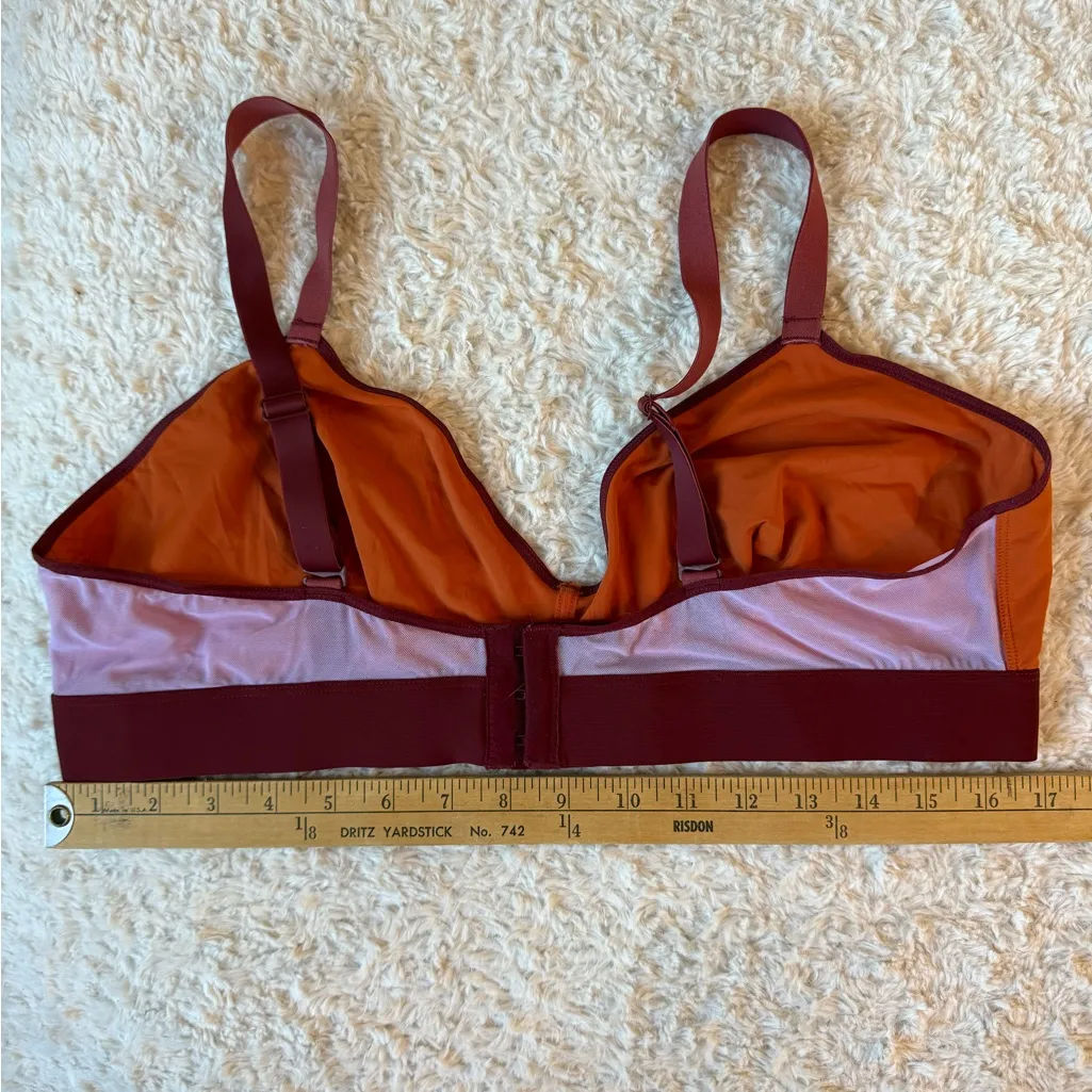NWOT Stylish Orange and Burgundy Bralette size XL S3 - Image 2