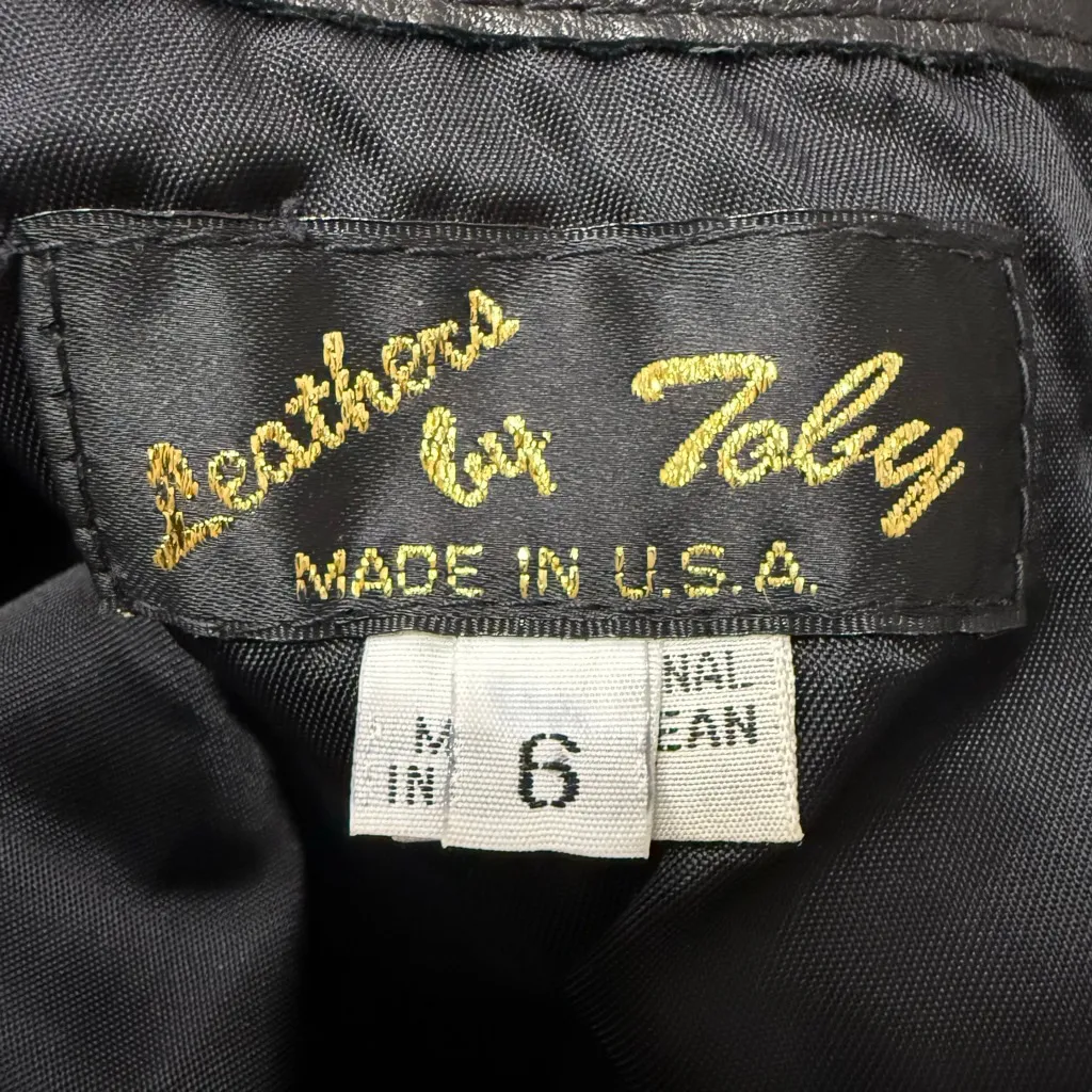 Vintage Leathers by Toby Black Leather Pencil Skirt Made in USA Size 6 - Image 7