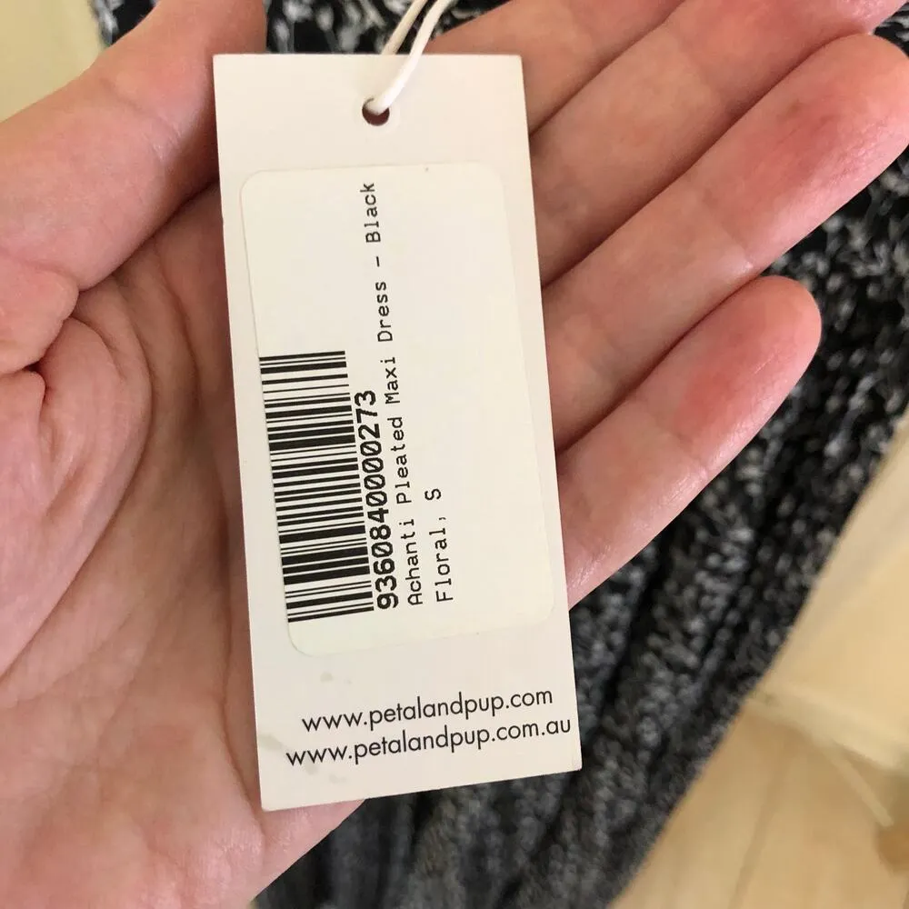 Petal + Pup NWT Women's Achanti Pleated Maxi Dress Black Floral Dress Size S - Image 6