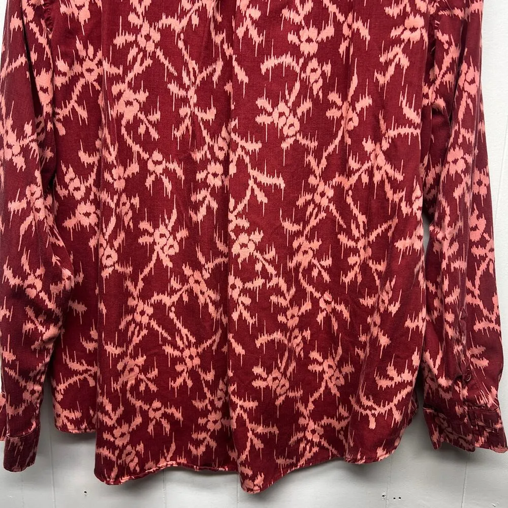 Knox Rose Floral Button Front Long Sleeve Bohemian Shirt Women's Size XL - Image 8