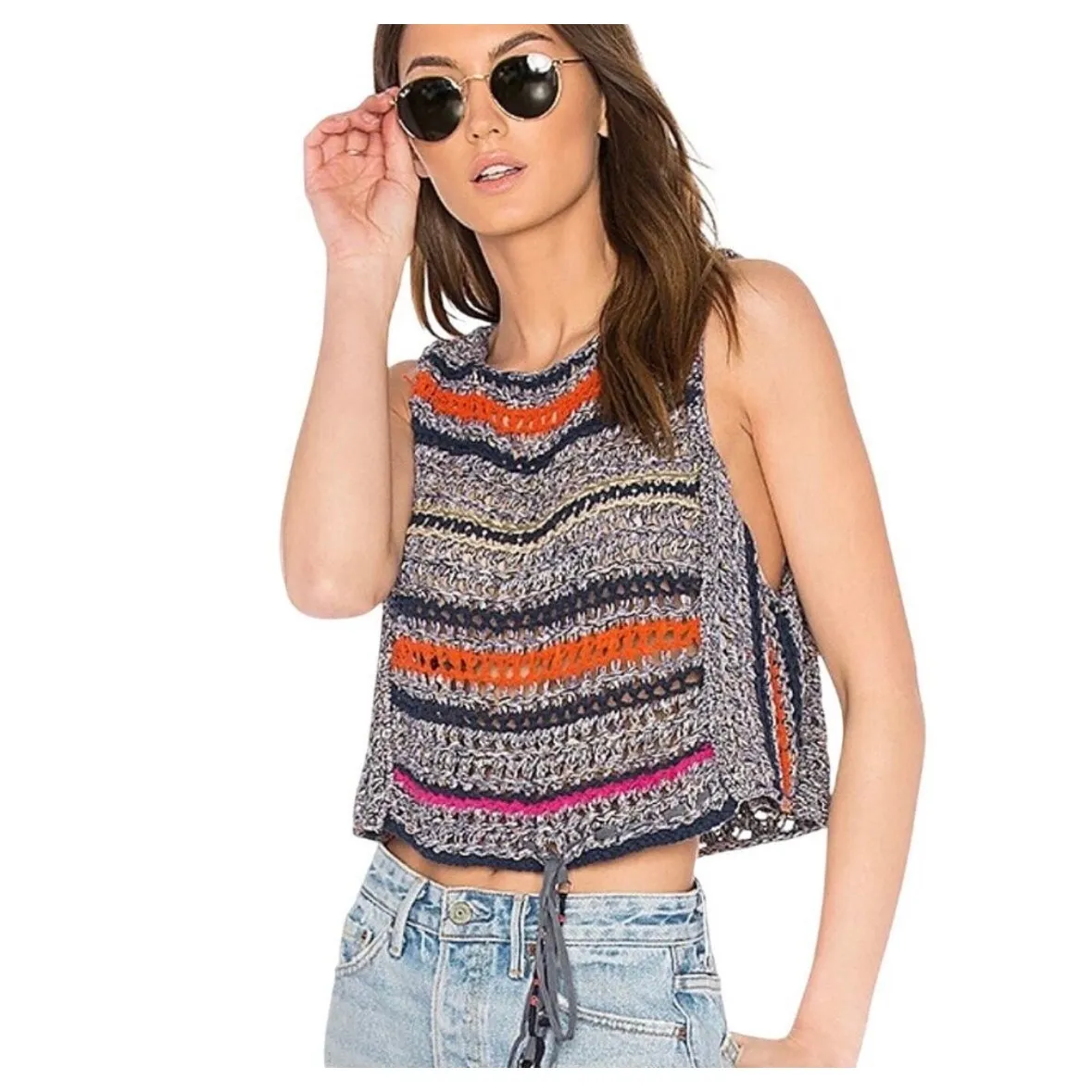 Free People Step Outside Crochet Sweater Top - Image 2