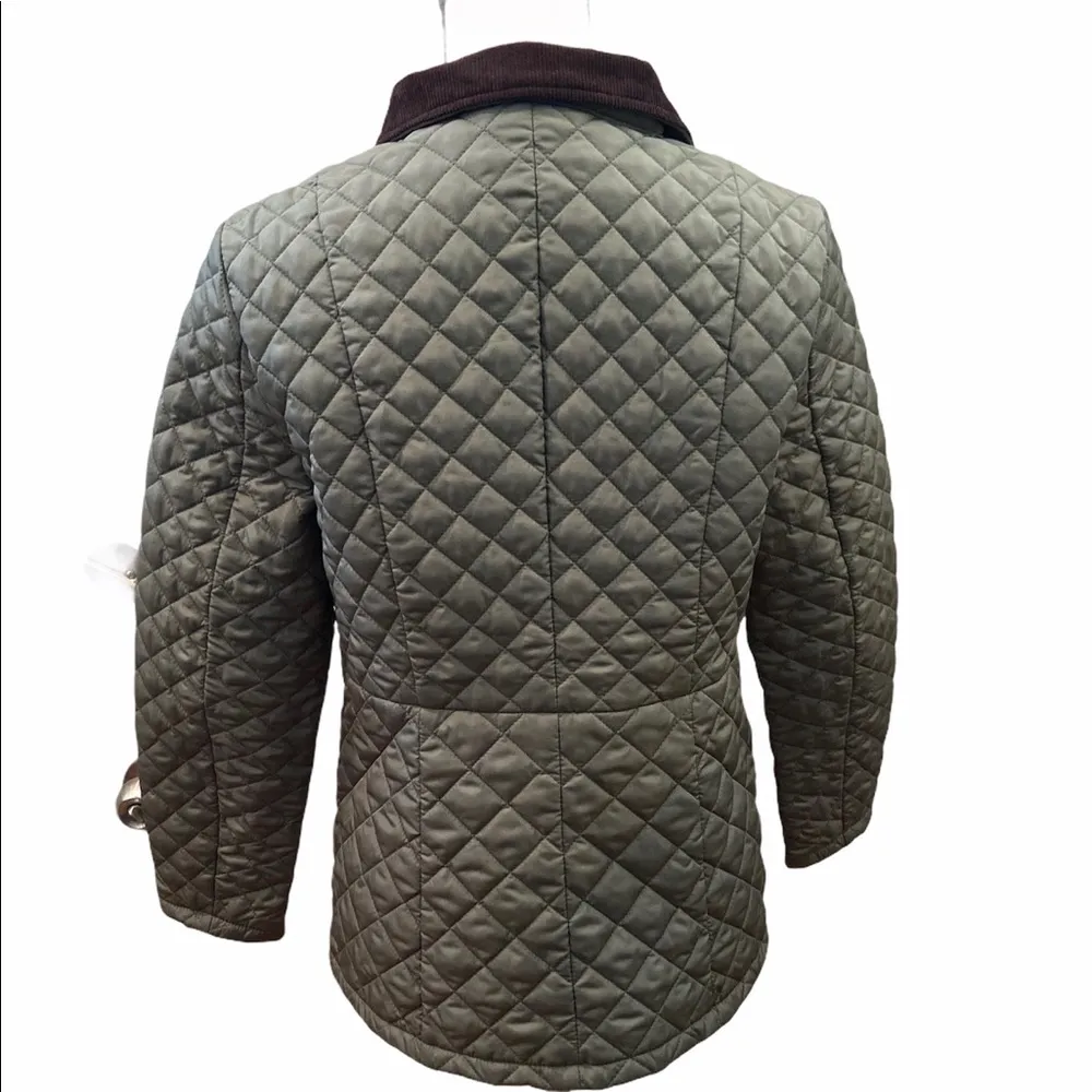 Lands’ End olive S/P barn jacket w/brown jacket - Image 4