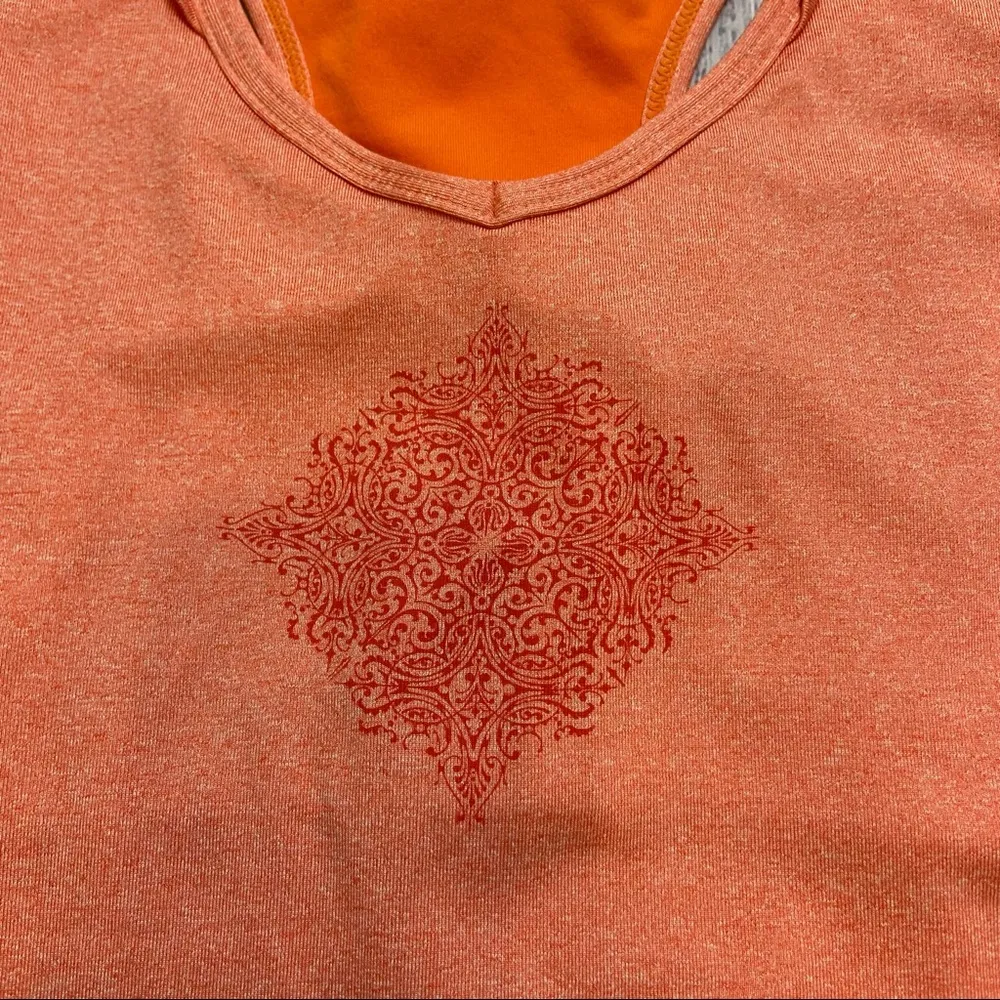 PrAna V Neck Orange Racerback Tank Top. Size Small - Image 8