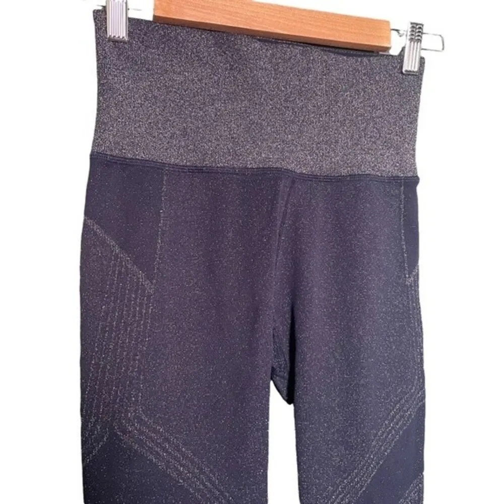 Athleta Twilight High Waist Active Leggings Navy Blue Silver Shimmer Size Small - Image 10