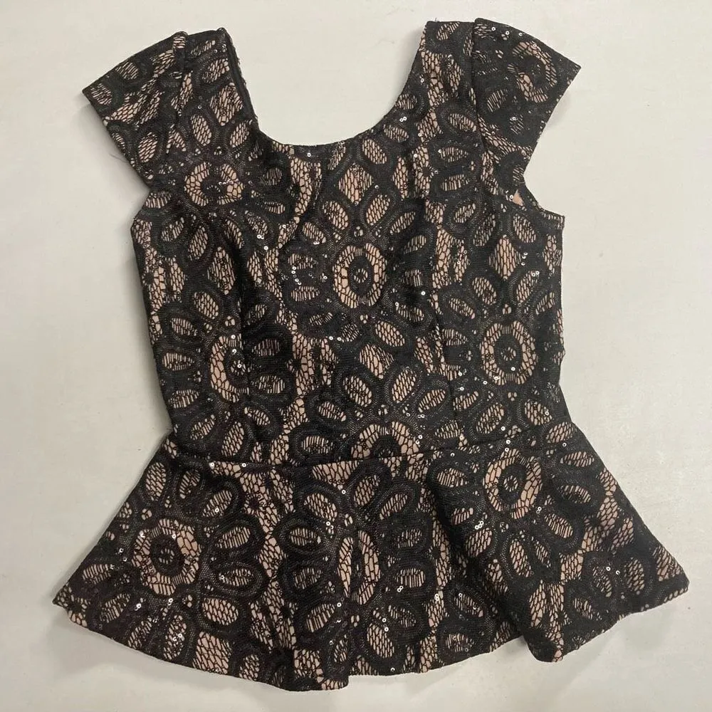 WINDSOR Black &‎ Gold Sleeveless Bow Top Size Medium - Image 10