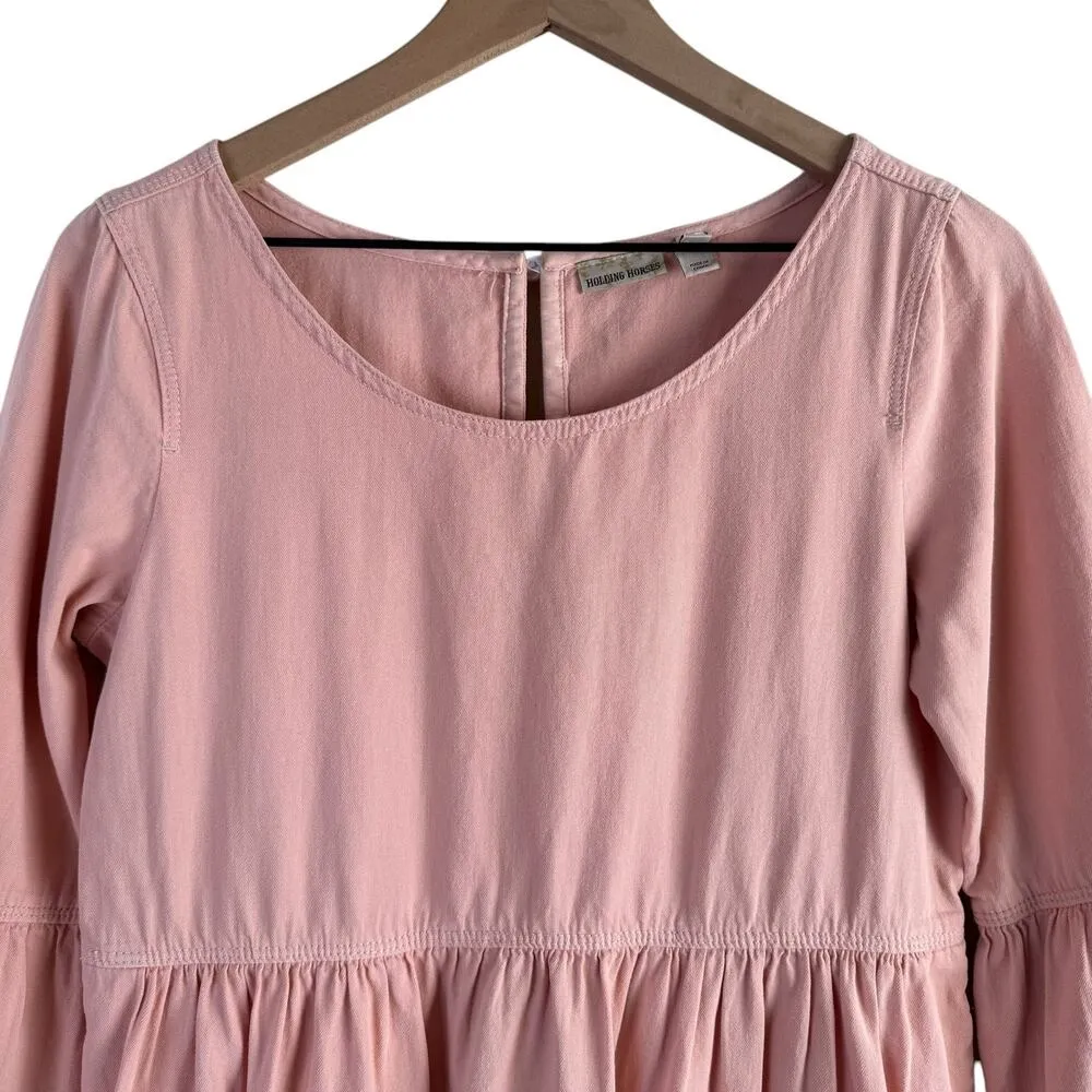 Anthropologie Holding Horses‎ Lilibet Pink Ombre Boho Babydoll Dress, Size 4 - Image 5