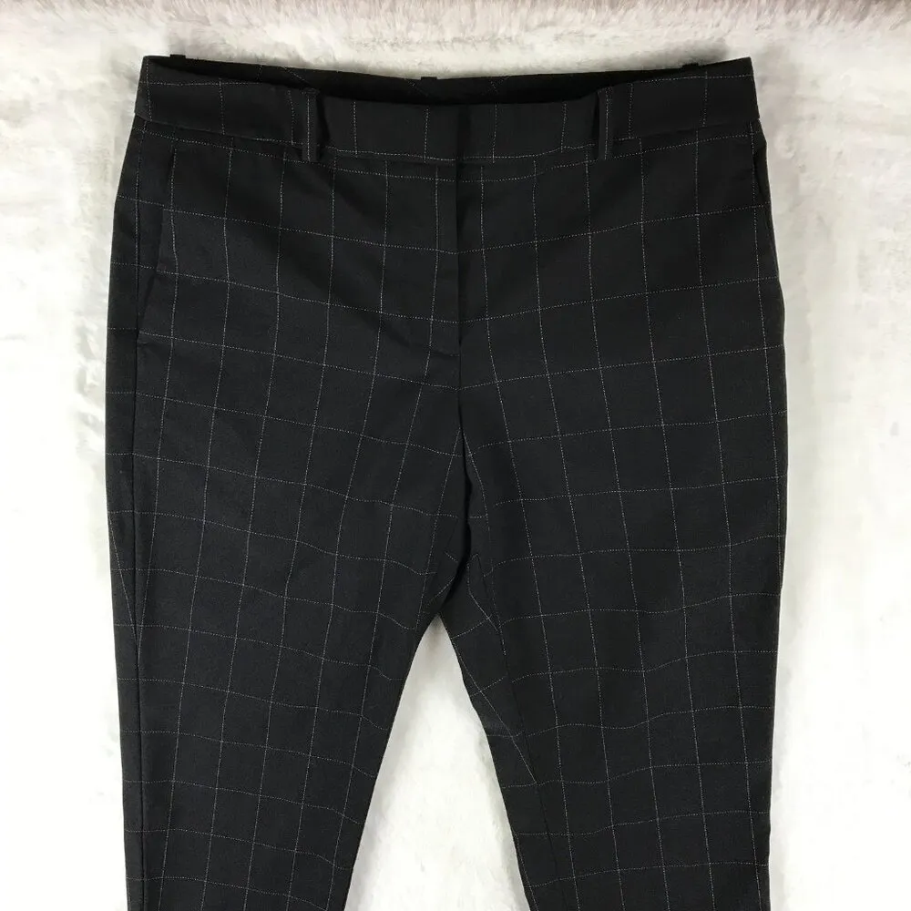 DKNY Women's Size 4 Black Windowpane Dress Pants - Image 3