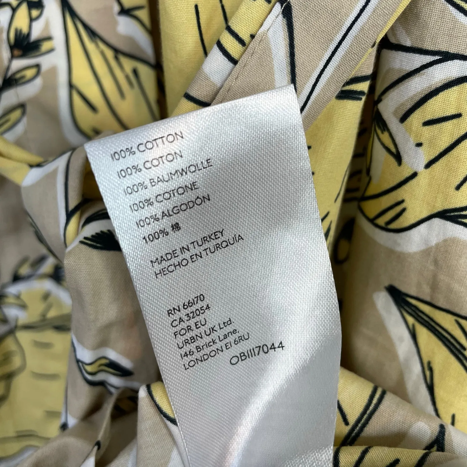 Anthropologie Josephine Puff Sleeve Button Cotton Midi Dress Floral Yellow XL - Image 16