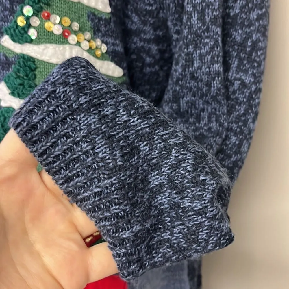 TIARA International 2003 Vintage Heather Blue Christmas Sweater Cardigan - Image 7