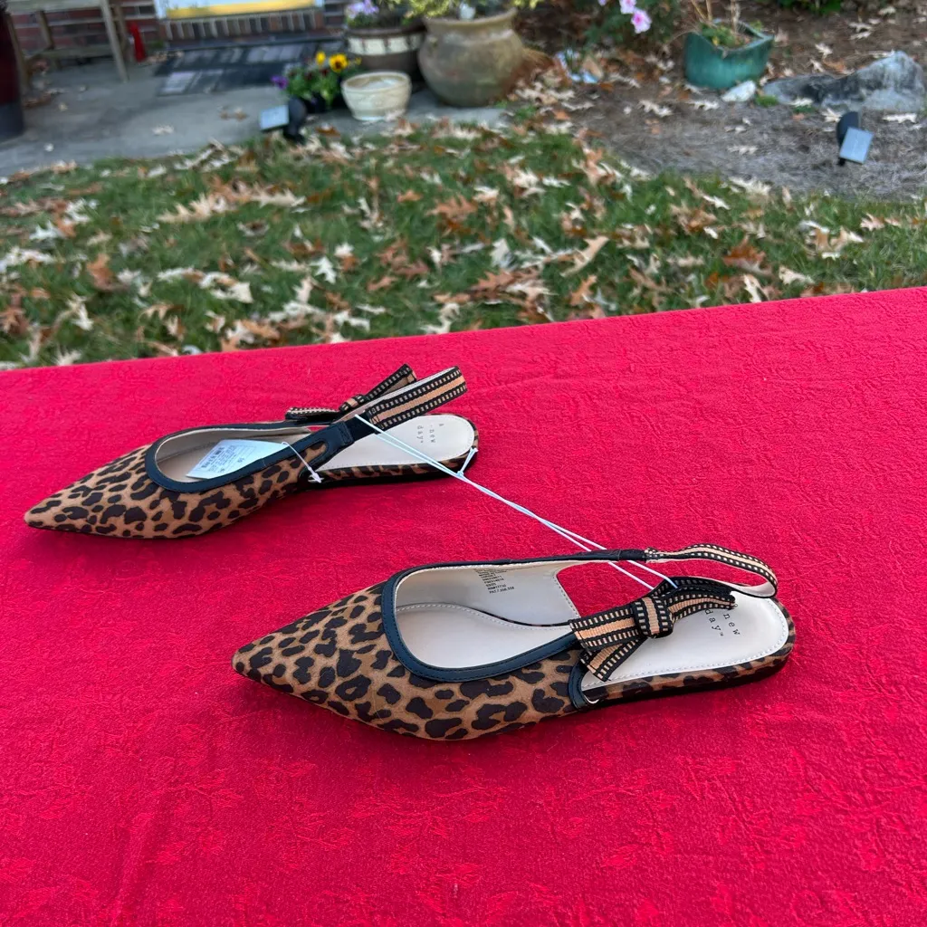 Women's London Sling Back Flats - A New Day size 10 animal print leopard cheetah - Image 5