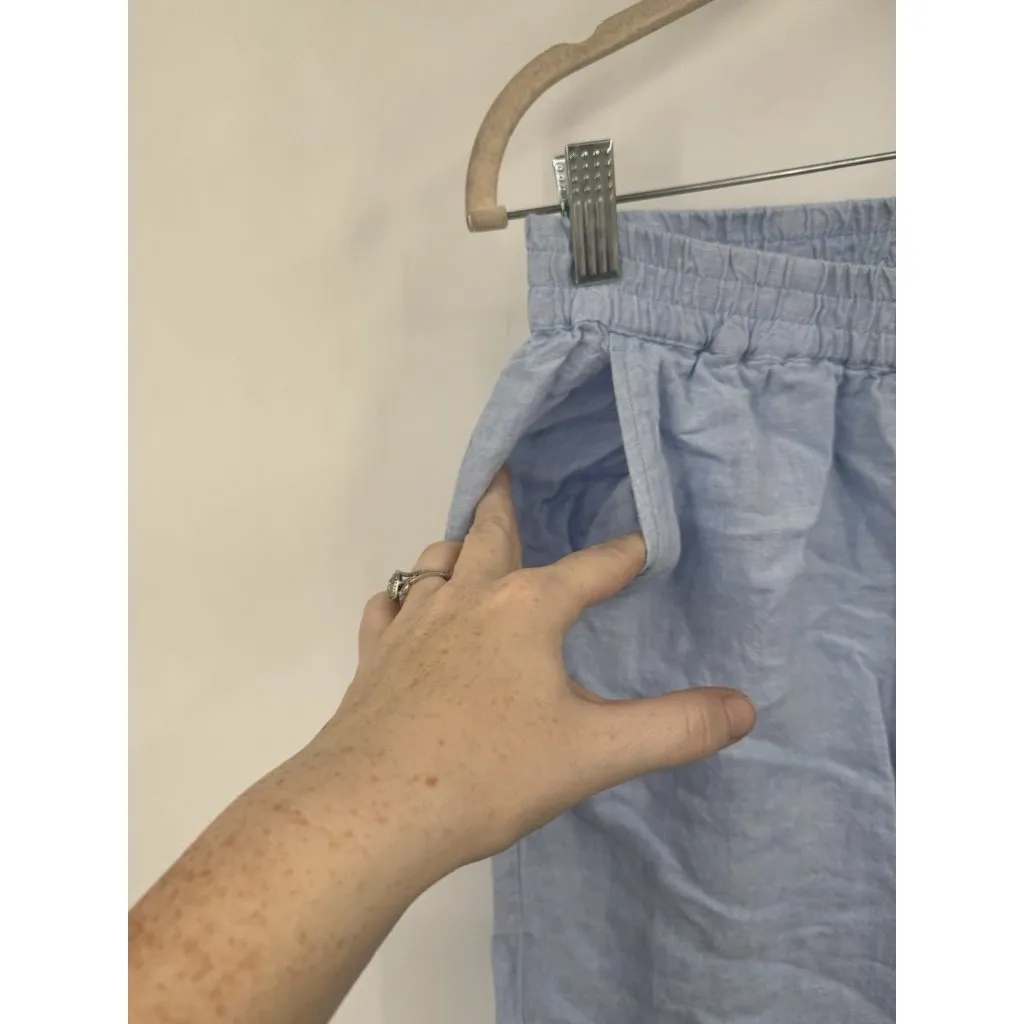 Crown & Ivy 100% Linen Pants Women‎ 8 Periwinkle Tassle Beach Coastal Minimalist - Image 7