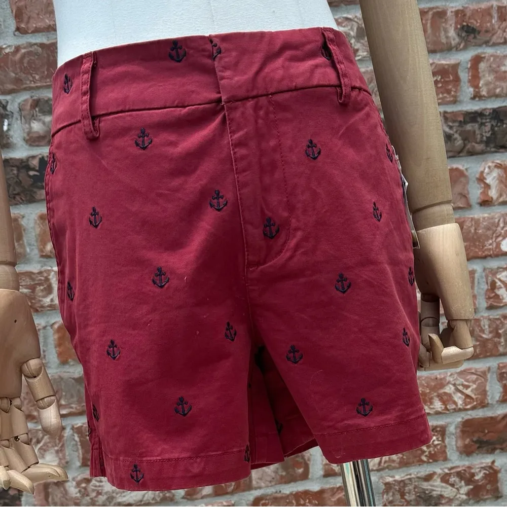 NWT Jones New York red chino cargo shorts with embroidered anchors / 2 - Image 3