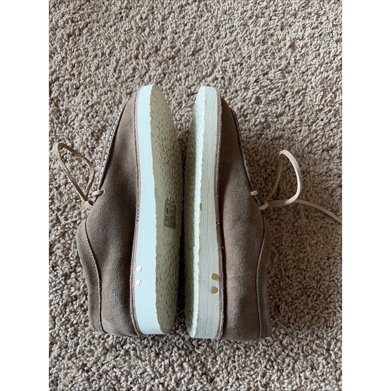 Beek Brown Suede Lace Up Wallabee Moccasin Toe Casual Comfort Shoes Womens 8 - Image 8