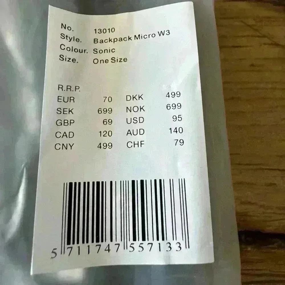 NWT Rains Backpack Micro W3 in Sonic Holographic Blue~STILL IN PACKAGING! - Image 7