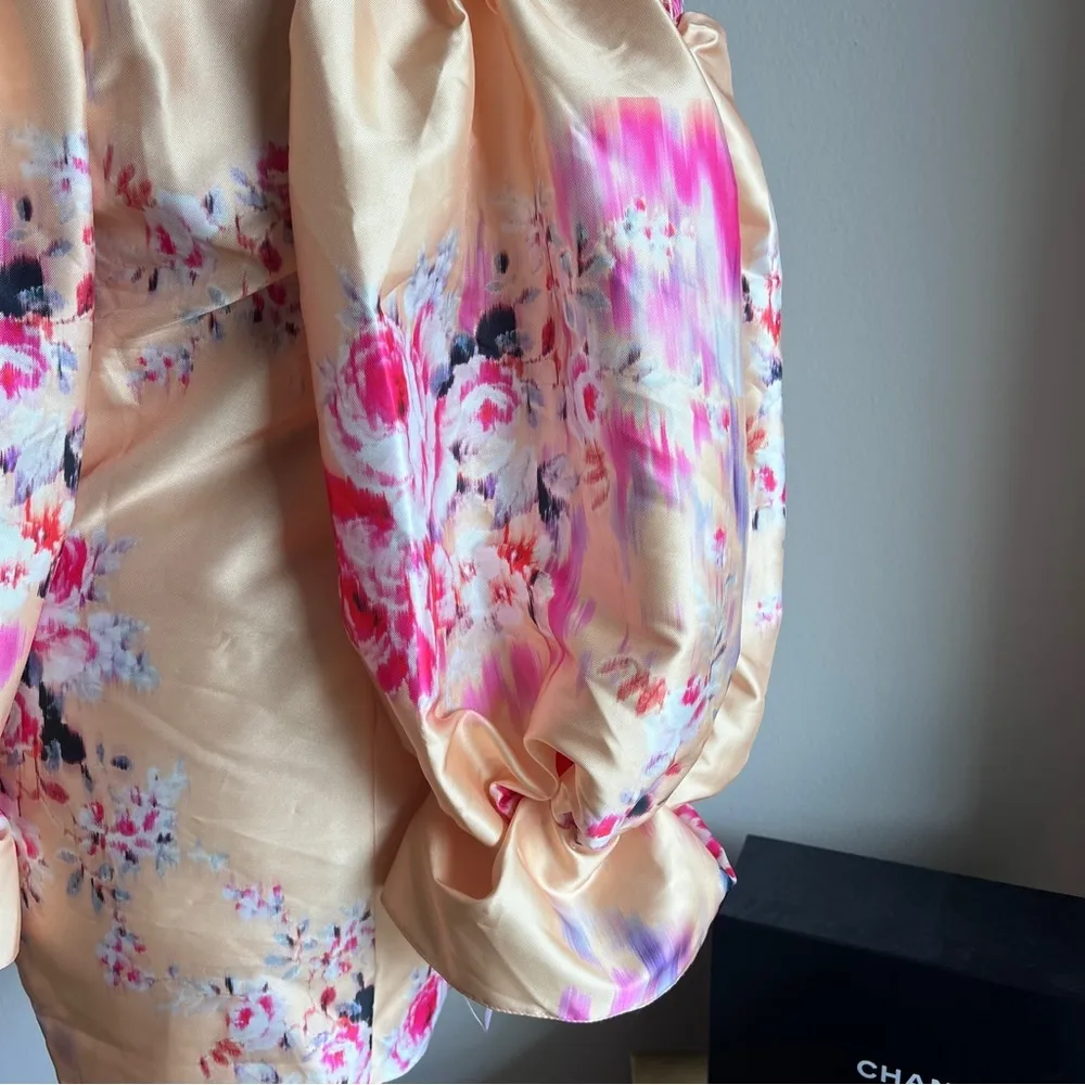 NWT ASOS LUXE floral jacquard puff sleeve cocktail dress - Image 9