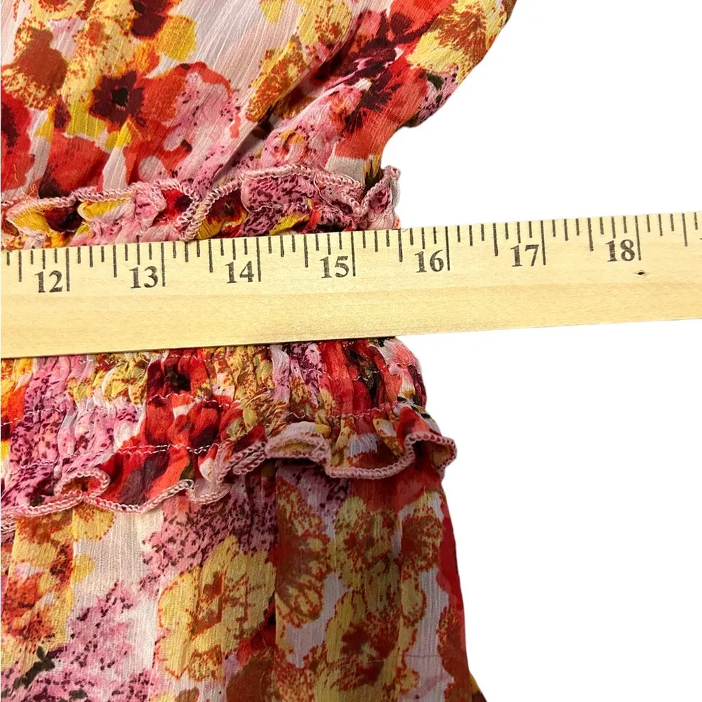 Spy Zone Exchange Midi Floral Chiffon Dress measurements in pictures Size undefined - Image 6