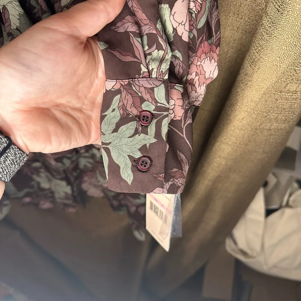 NWT Nanette Nanette Lepore Floral Printed Pleat Shirtdress Dark Eggplant Size 10 - Image 8