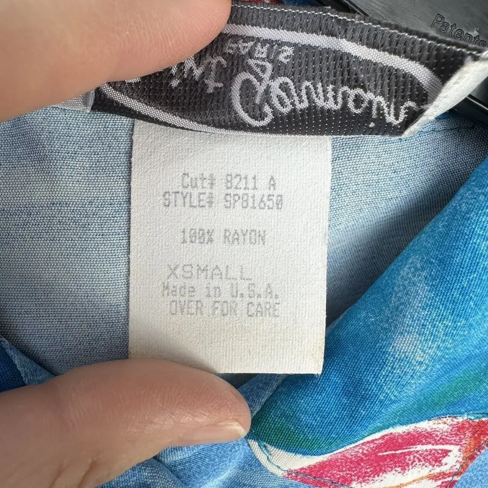 Vintage St. Germain Paris Blue 2pc Blouse & Skirt Set Size XS Travel Cruise Boat - Image 5