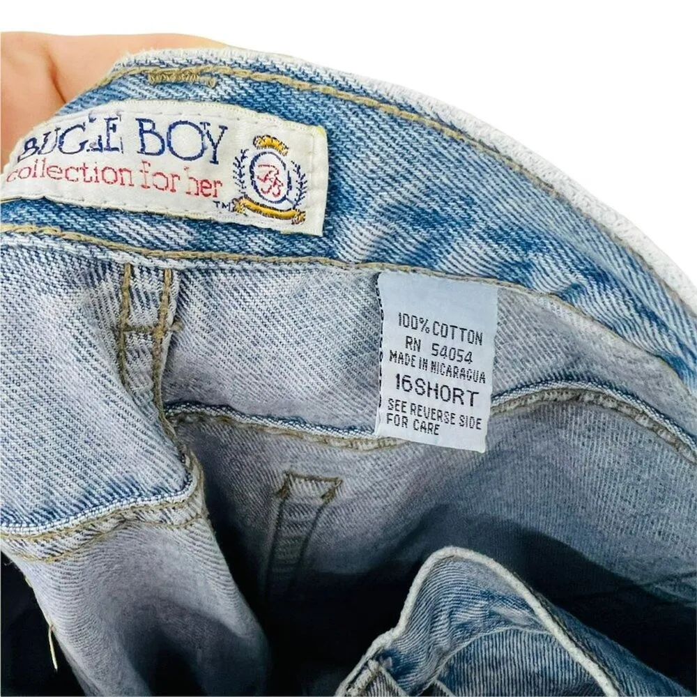 Vintage 90s Bugle Boy Collection for Her Jeans Light Wash Denim Womens 16Short - Image 3