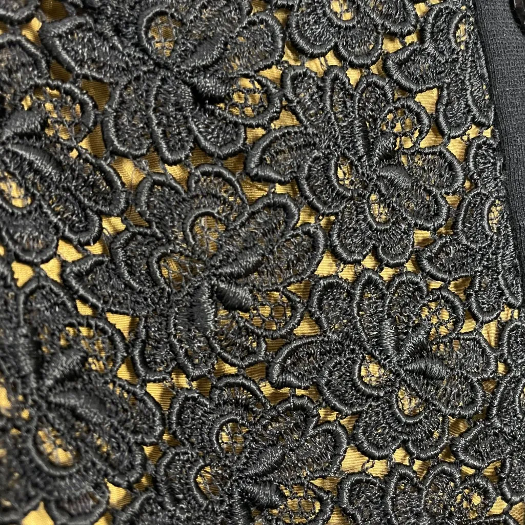 Vintage Wool Cardigan Sweater Lace Front Black 3/4 Length Sleeves Women‎ Buttons - Image 11