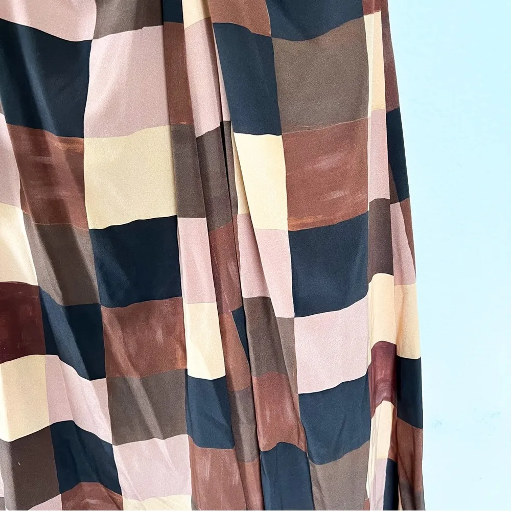 A.L.C. Ganache Multi Patchwork Long Sleeve Sample Maxi Dress - Image 9