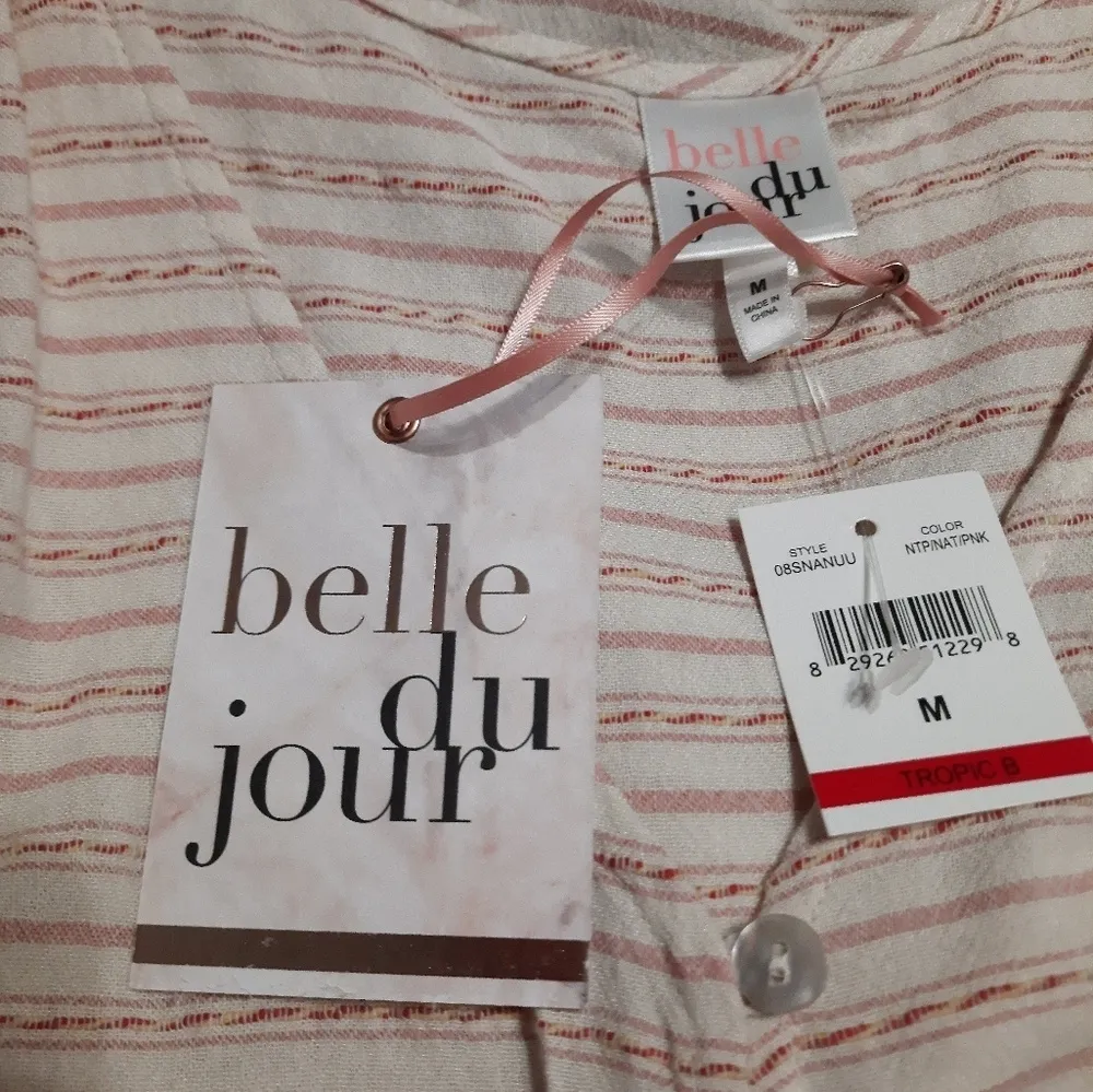 Belle Du Jour Light Pink Tank Top Medium NWT - Image 4