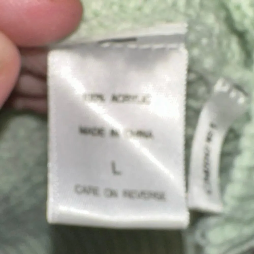 New York & Company Mint Green Cowl Neck Sweater Textured Knit Pullover Size L Size L - Image 5