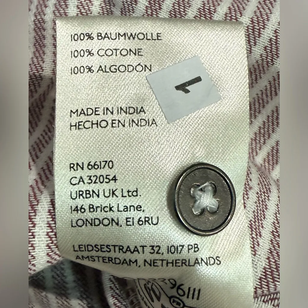 NWT Anthro Pilcro Sleeveless Denim Drawstring Romper Red Railroad Stripes Small - Image 7