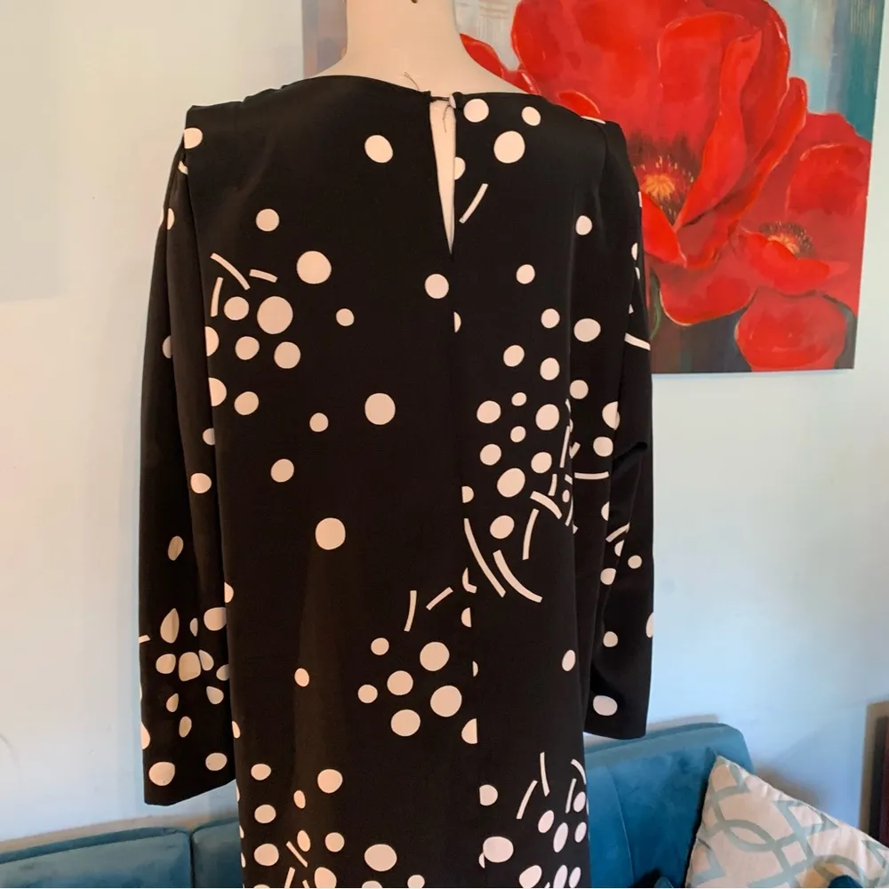 Vintage Toni Todd Polyester Womens Dress Made in USA Size 12 Union Made Black - Image 4